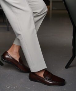 Alternative view of Driving Penny Loafers – Flexible Brown Leather