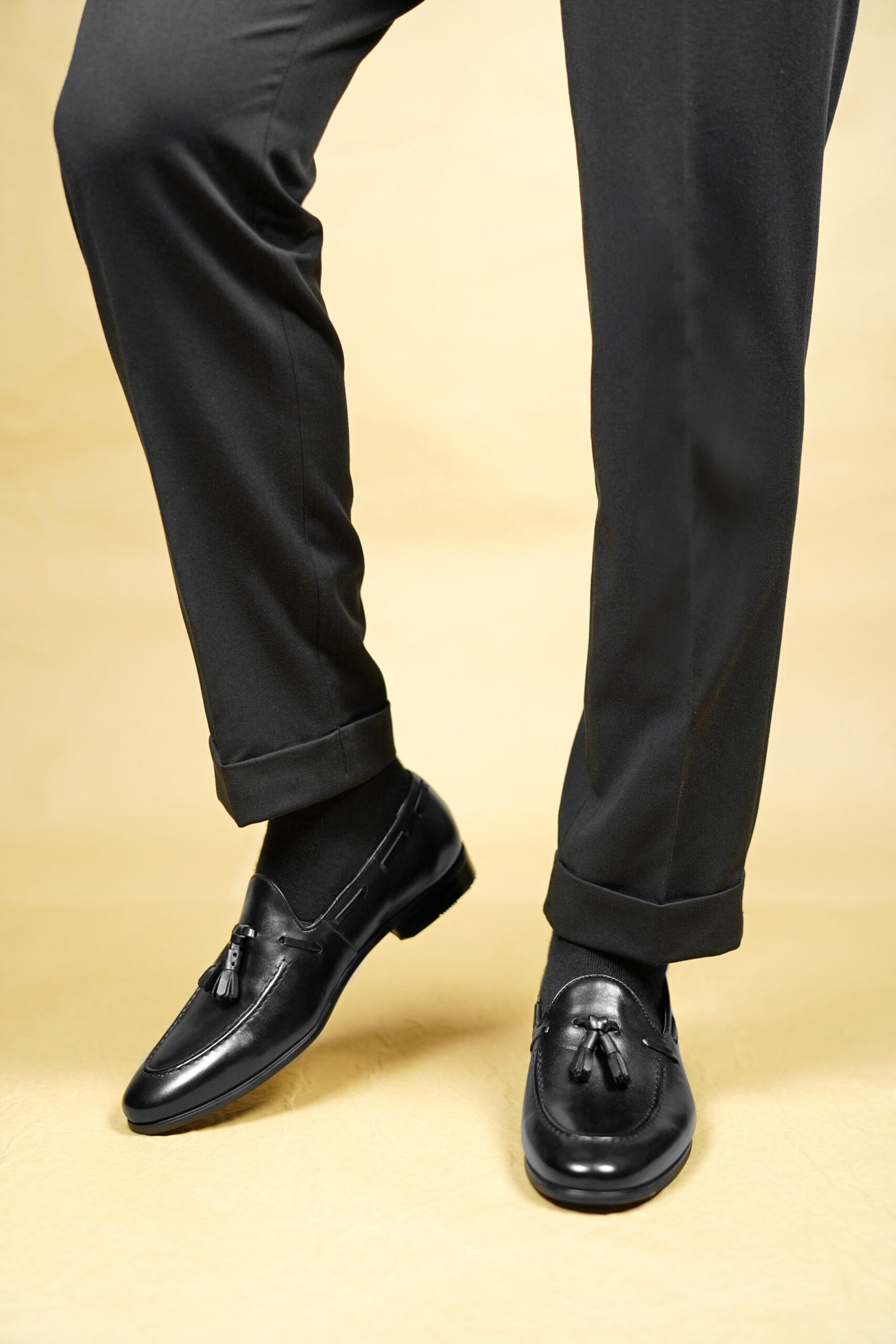 Tassel Loafers – Smooth Black Leather – Style 6712-01 - Image 7