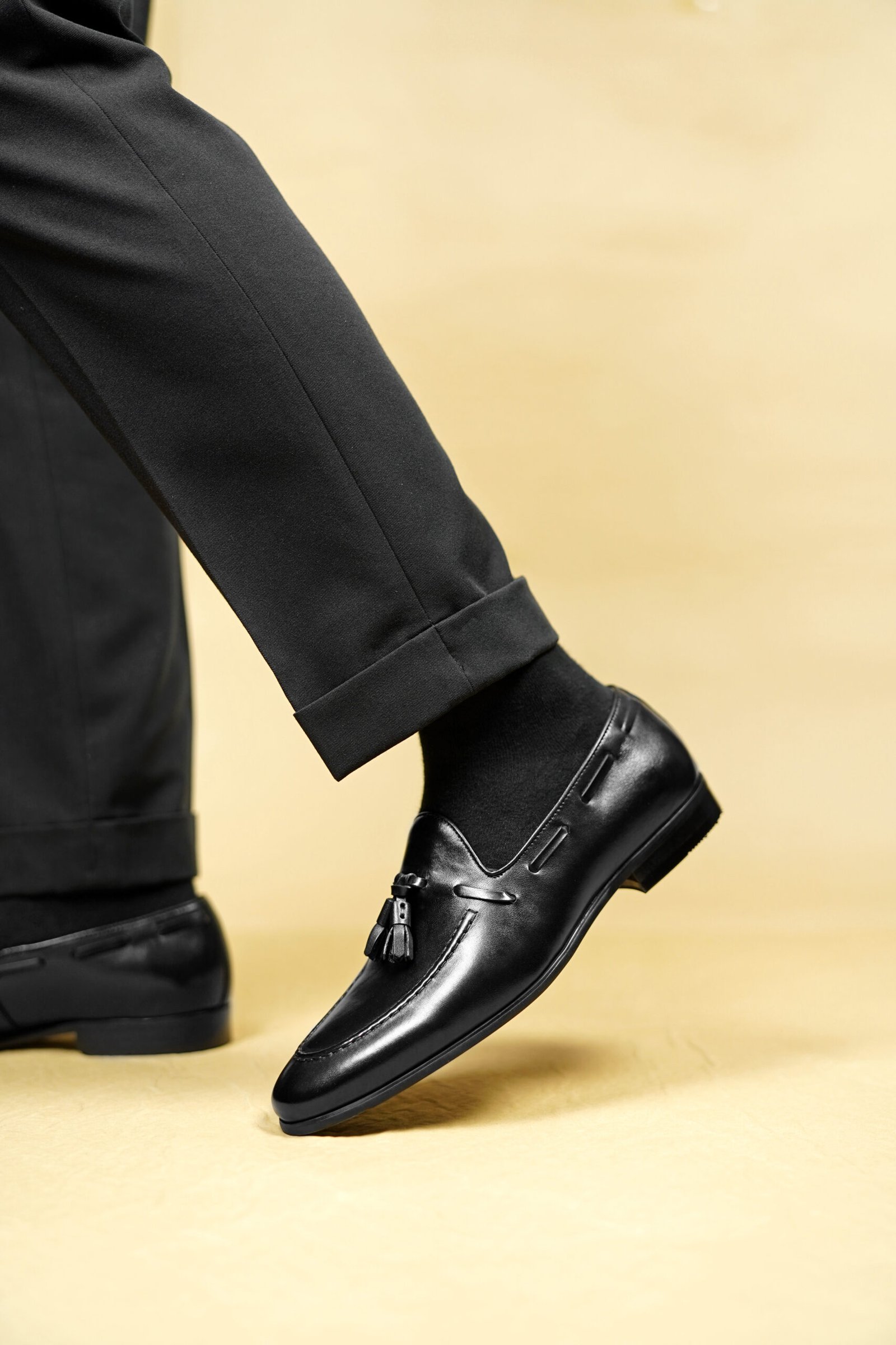 Tassel Loafers – Smooth Black Leather – Style 6712-01 - Image 8