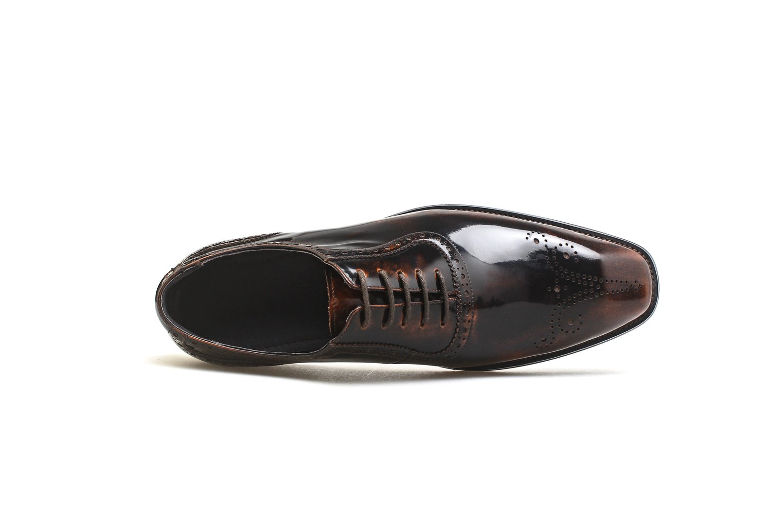Wholecut Oxford Shoes – Dark Brown Medallion Toe - Image 4