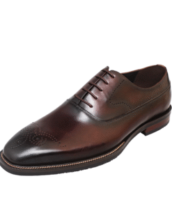 Derby Wingtip Brogue Shoes – Tan Burnished Leather