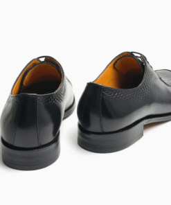 Alternative view of Luxury Crocodile-Pattern Leather Oxford Shoes – Black